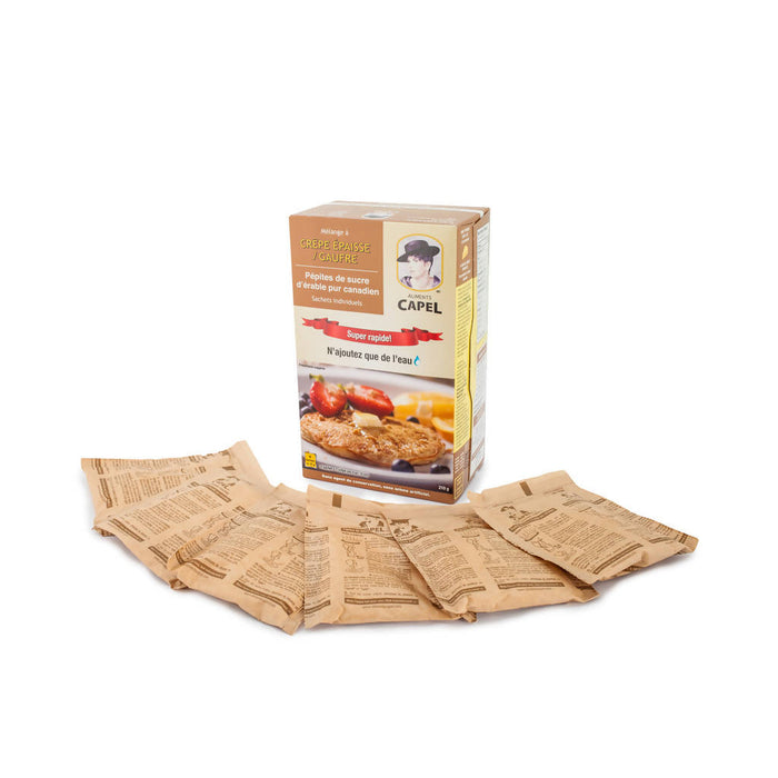 Mélange crêpes érable épaisses - caisse vrac (55 sachets x35g) : 1 sachet = 1 crêpe