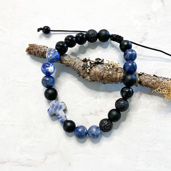 Bracelet pierres naturelles « croix »