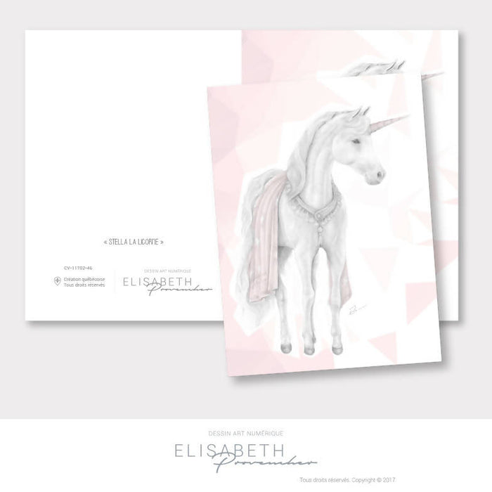 Carte de vœux «stella la licorne» - collection dessin