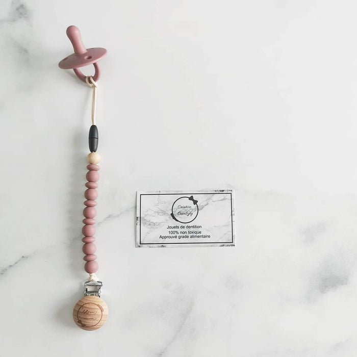 Duo attache suce et suce 0-6mois rose profond