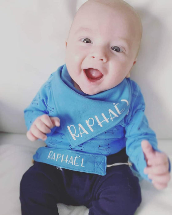 Bavoir et attache suce tissus avec prénom