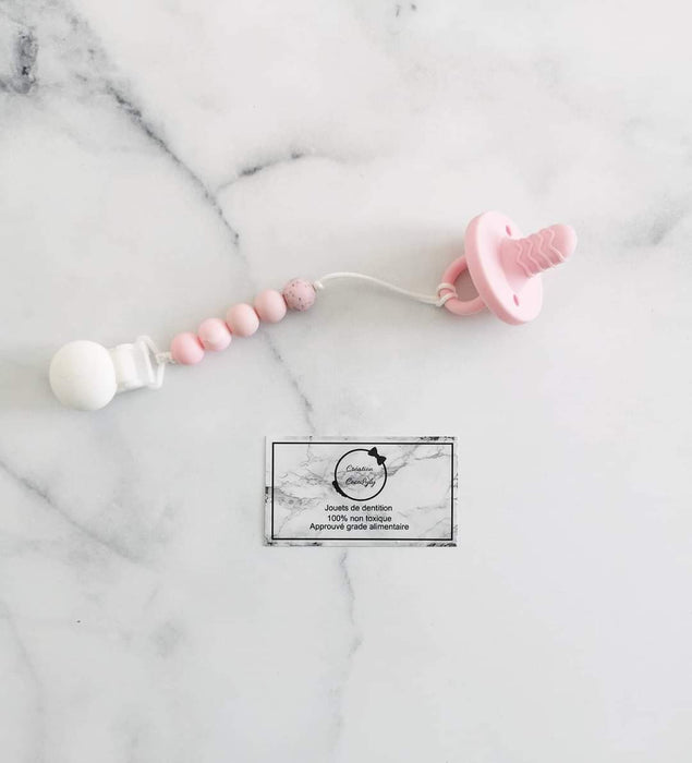 Duo attache suce mini et suce de dentition rose pâle