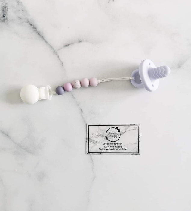 Duo attache suce mini et suce de dentition lila
