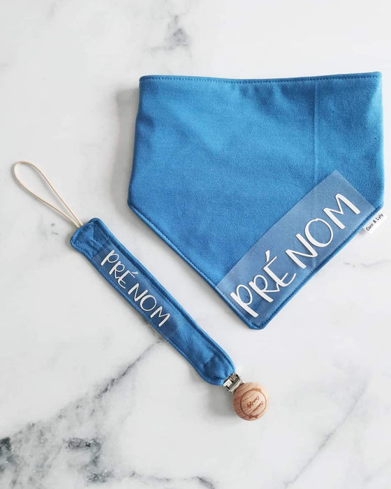 Bavoir et attache suce tissus avec prénom