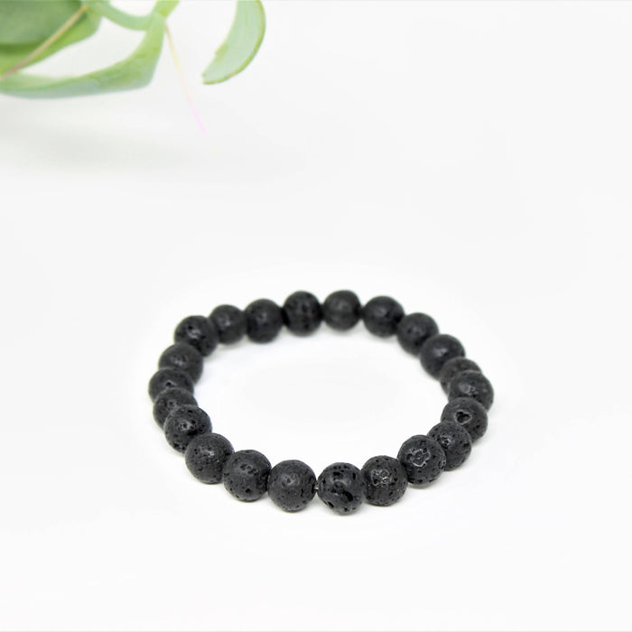 Lave - bracelet diffuseur d'huiles essentielles pour femmes et hommes en pierres de lave noire