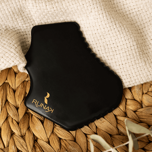 GUA SHA Pierre Bian noire pour massage facial 