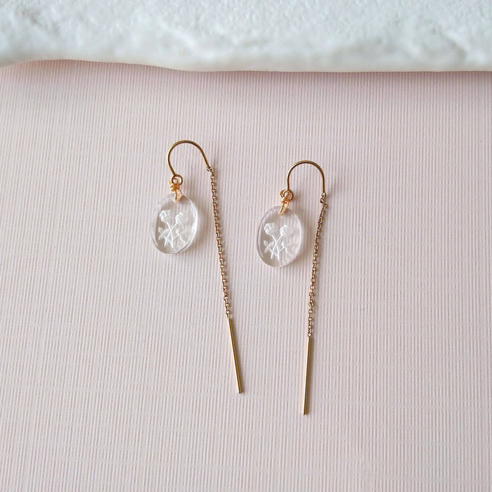 Boucles à enfiler or rempli 14k avec intaglios (sd1628)