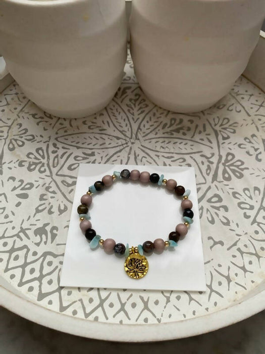 Bracelet de pietersite et larimar