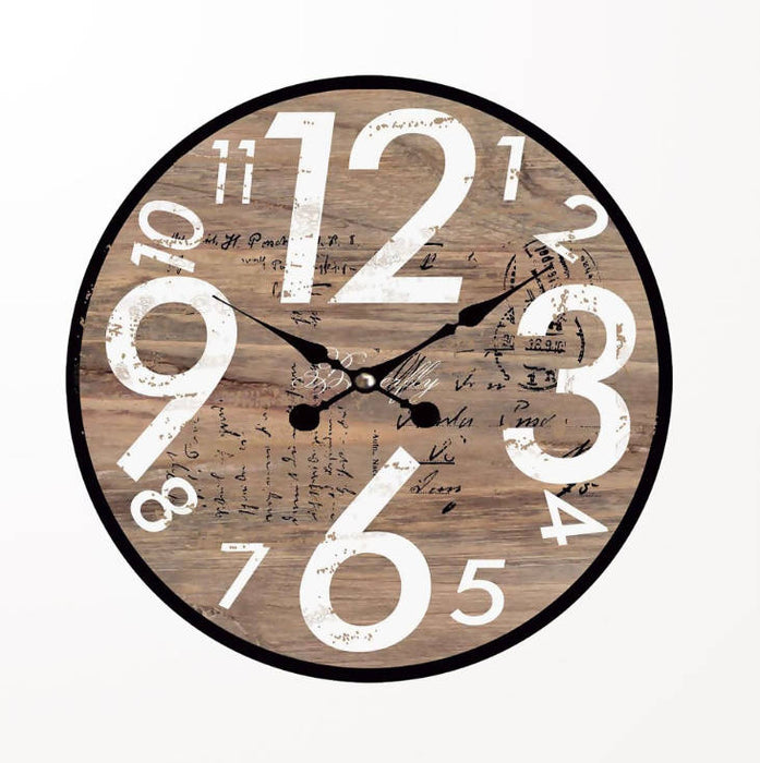 Horloge design effet bois