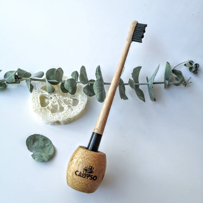 Ensemble brosse à dent et support en bambou - ecofriendly kit of toothbrush and bamboo holder