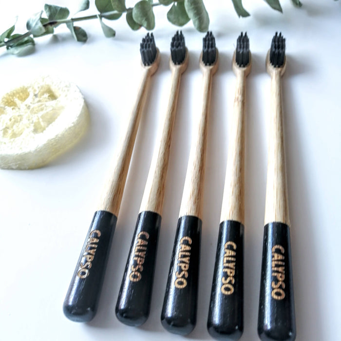 Ensemble de 5 brosses à dents en bambou écologique- kit of 5 bamboo toothbrushes