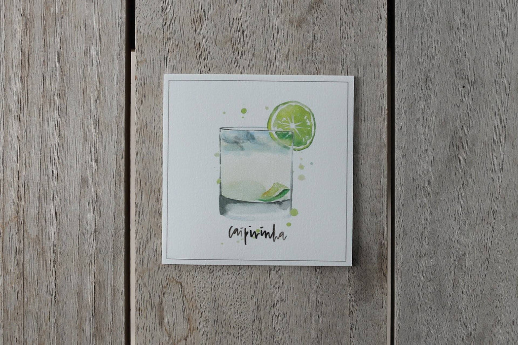 Collection cocktail - sous-verres de vinyle (4) / vinyl coasters (4) - cocktail caipirinha