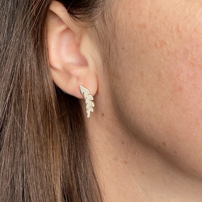 Boucles d'oreilles feuille d'acier - acier inoxydable