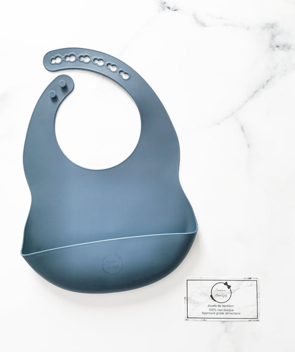 Bavette uni bleu denim