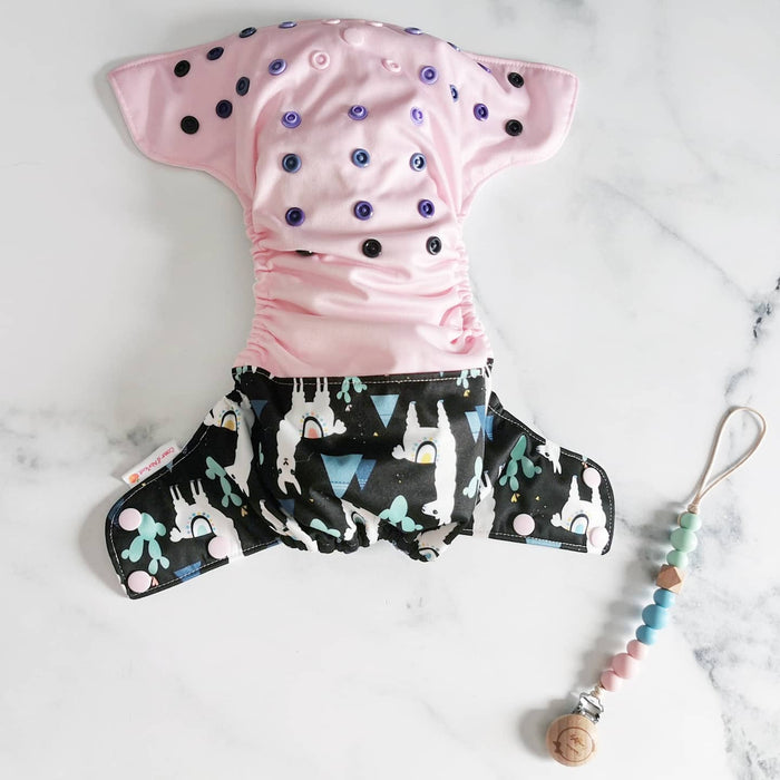 Duo couche lavable et attache suce lama