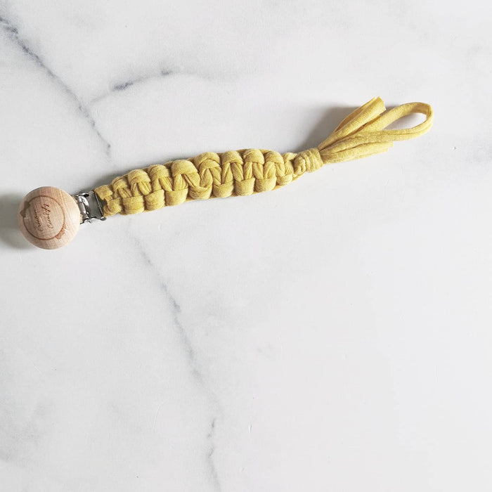 Attache suce tressé jaune moutarde