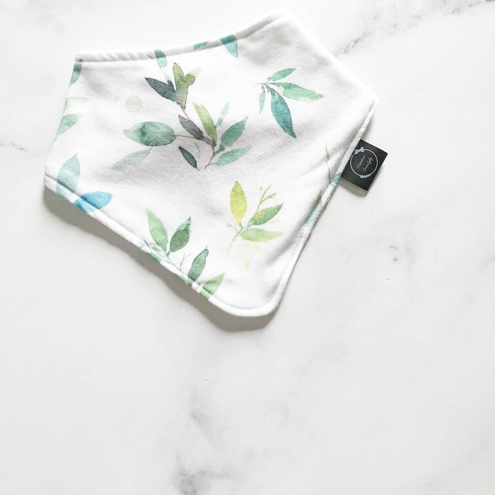 Bavoir à motits feuille