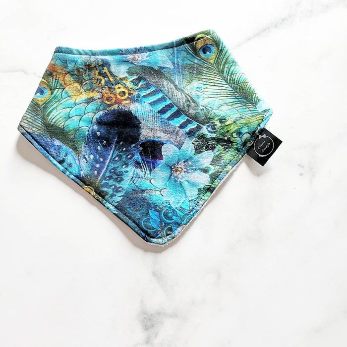 Bavoir à motits paon