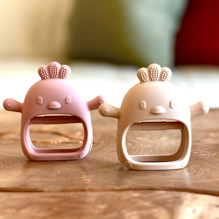 Jouet de dentition petit poulet - moka