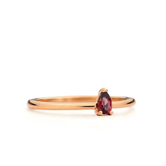 Bague alba or rose et grenat rhodolite