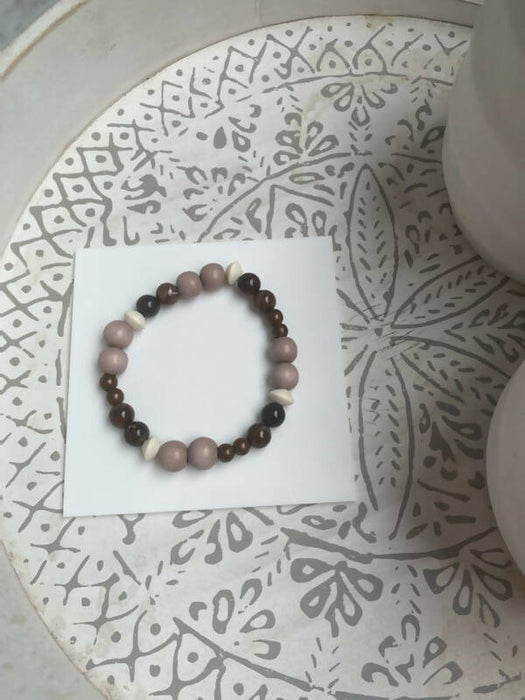 Bracelet d'agate couleur café pour hommes