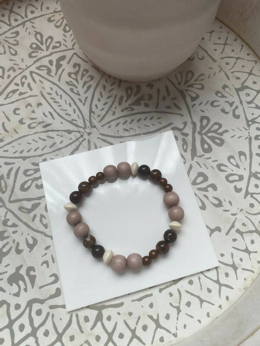 Bracelet d'agate couleur café pour hommes