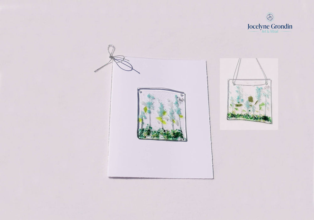 Attrape-soleil, "épis turquoises" sur une carte de voeux