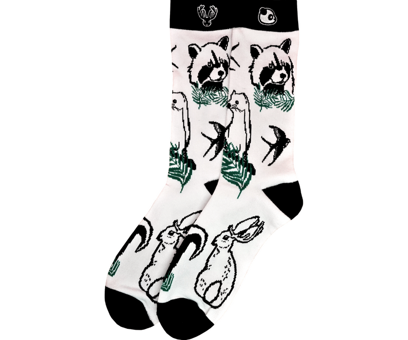 Paire de bas à motifs whitetail skateboards x babou style en fibres de bambou - édition limitée