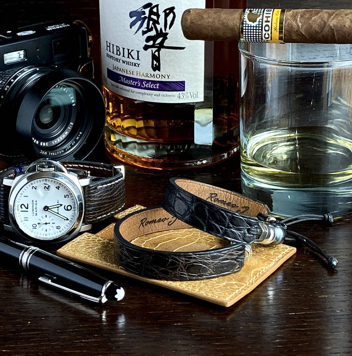 Bracelets en cuir de crocodile