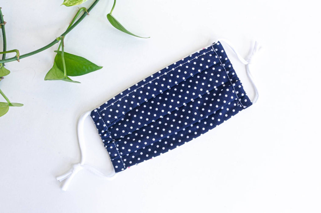Bonnet chirurgical | motif pois bleu et gris