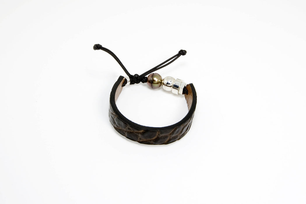 Bracelets en cuir de crocodile