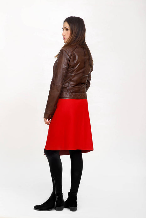 Tukuan la jupe polyvalente aux genoux taille unique rouge