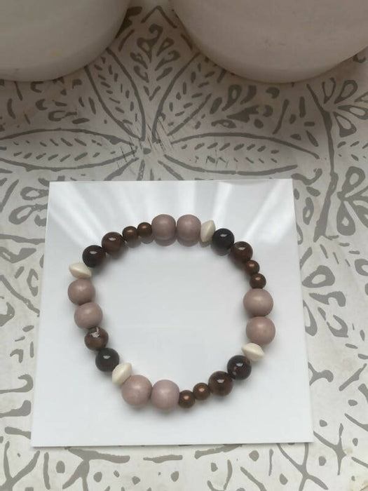 Bracelet d'agate couleur café pour hommes