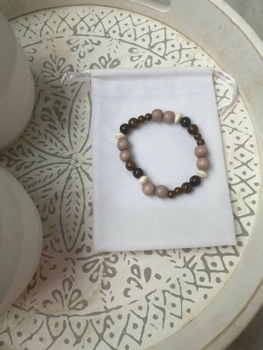 Bracelet d'agate couleur café pour hommes