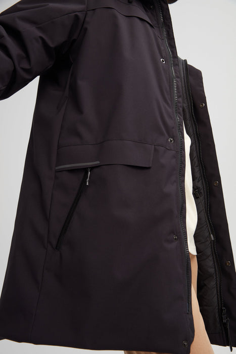 Manteau noir avec bande réfléchissantes pour homme.