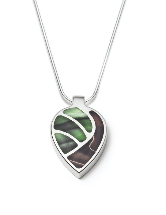 Collier réversible argent goutte mosaïque