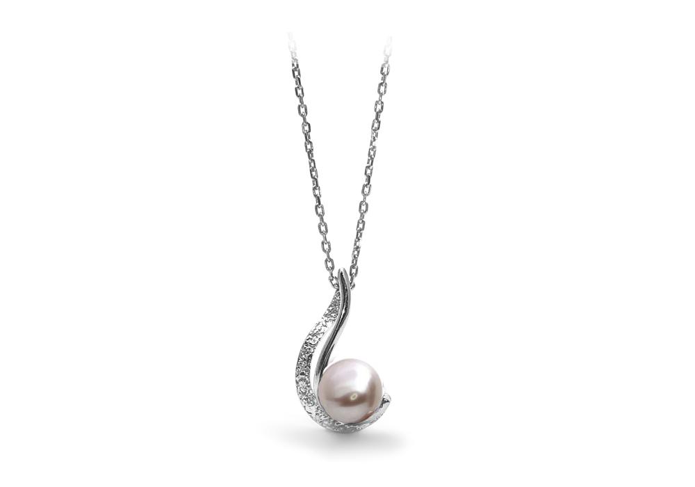 Le berceau perle texturé │ bijou pour les mères │ argent sterling et perle d'eau douce