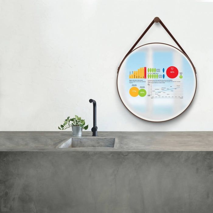 Hilo™ miroir avec écran tactile, lumières led et manche en cuir