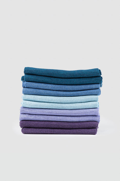 Écharpe en laine mérinos extra fine, bleu denim