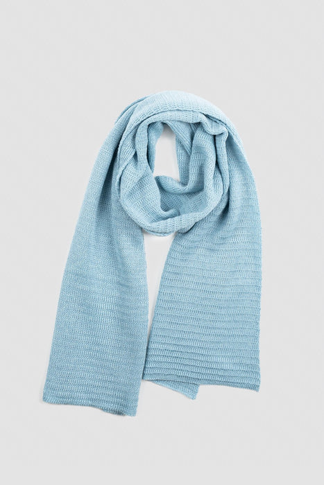 Écharpe en laine mérinos extra fine, bleu glacier