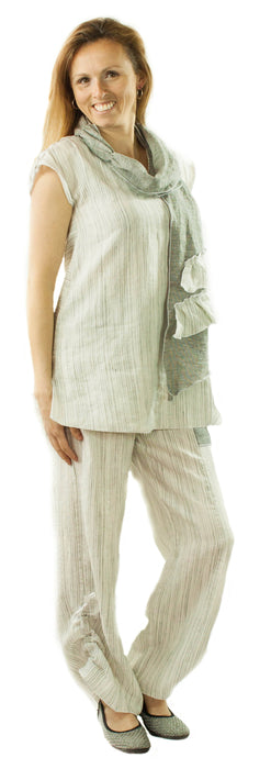 Pantalon lin classique le blanc mouton