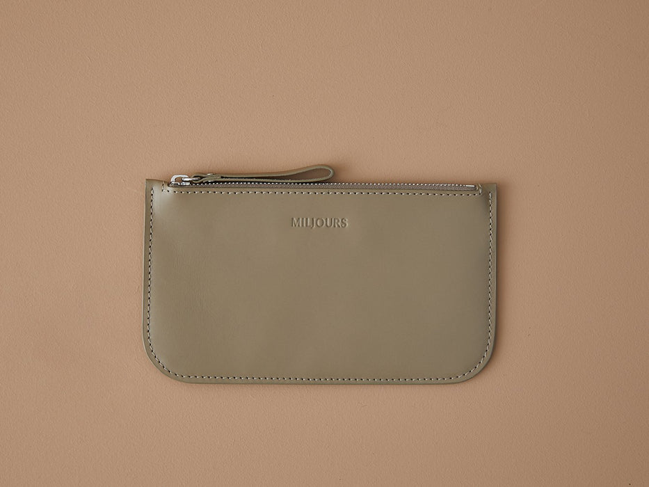 Portefeuille en cuir taupe