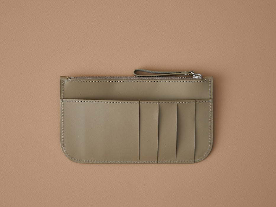 Portefeuille en cuir taupe