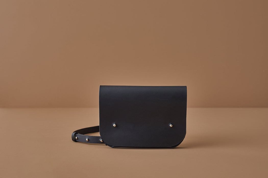 Sac bandoulière en cuir noir