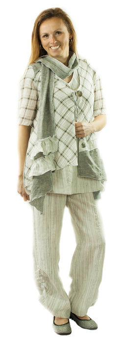 Pantalon lin classique le blanc mouton