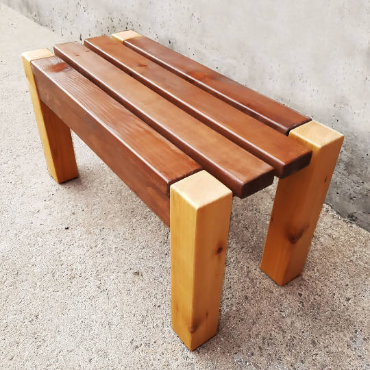 Benko primo banc en bois deux tons - bancs faits a la main - handmade wood bench