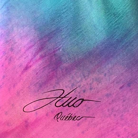 Ensemble carré de soie et clip coulé bonbon