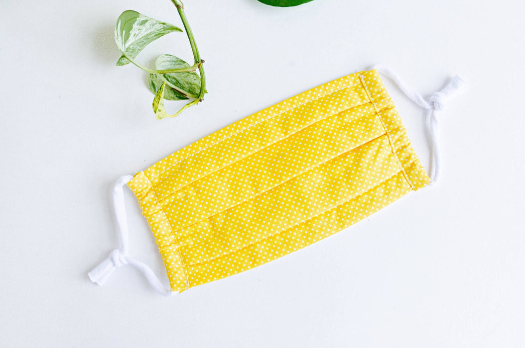 Masque en tissu - ancre jaune & gris