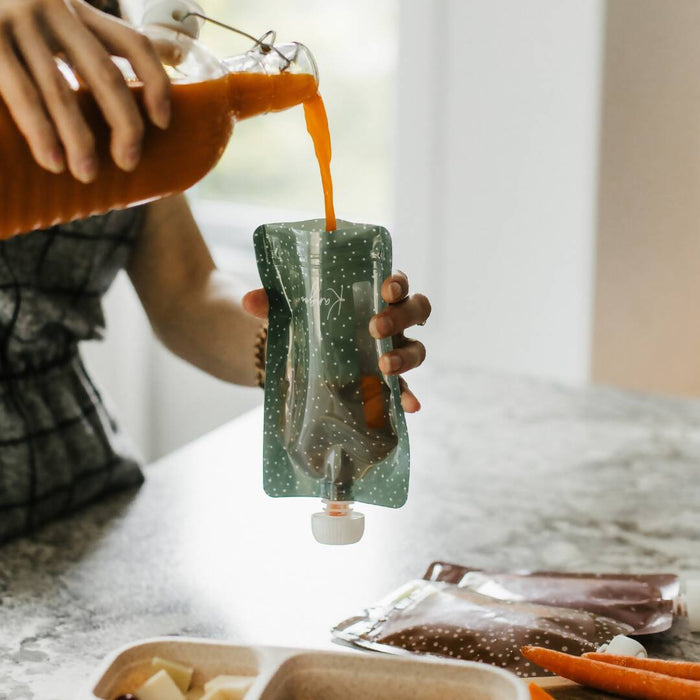 Pochettes alimentaires réutilisables avec bouchons neutral (ensemble de 6)