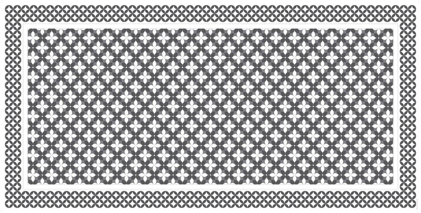 Tapis de vinyle - petite fleur grey - vinyl carpets